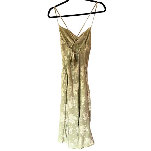 Hello Molly Green Jacquard Floral  Dress SZ 4 - Picture 5 of 10